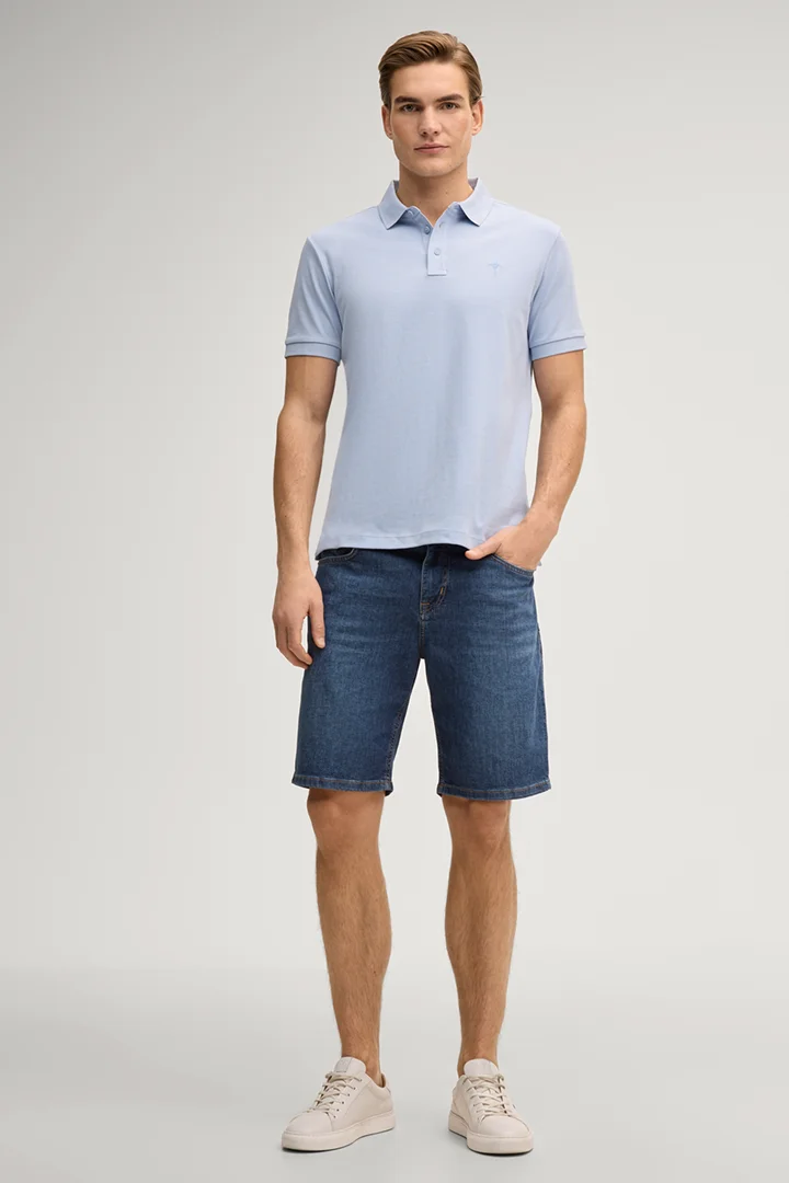 Führt zu Produktdetailseite „Poloshirt Primo in Hellblau"