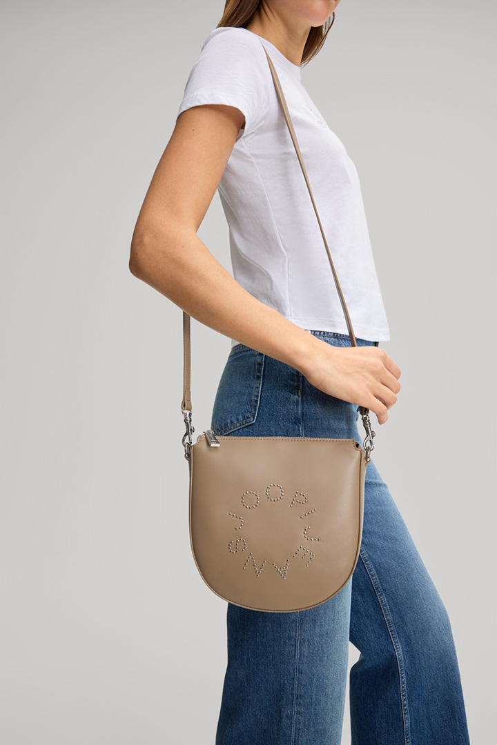 Leads to product detail page "Giro Borchia Stella Shoulder Bag in Taupe"
