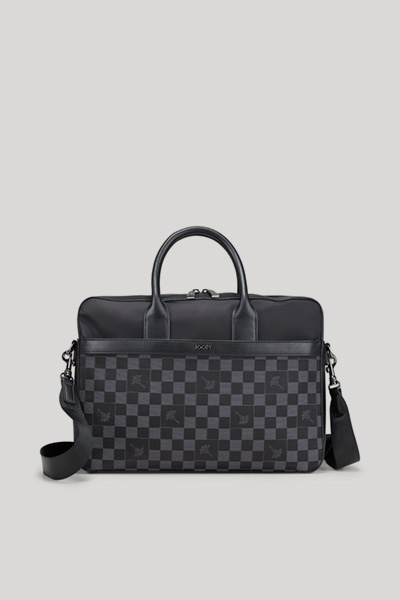 Scacchi Pandion Briefcase in a Black Pattern