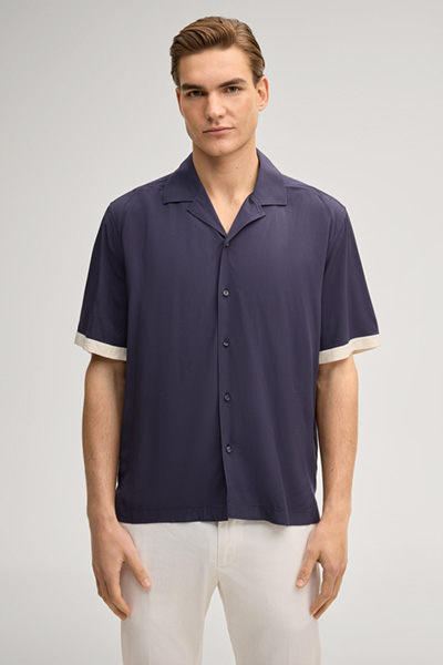 Kurzarm-Hemd Kawo in Navy