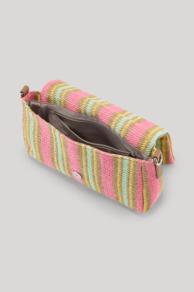 Leads to product detail page "Istria gal shoulder bag in rose and mint stripes"