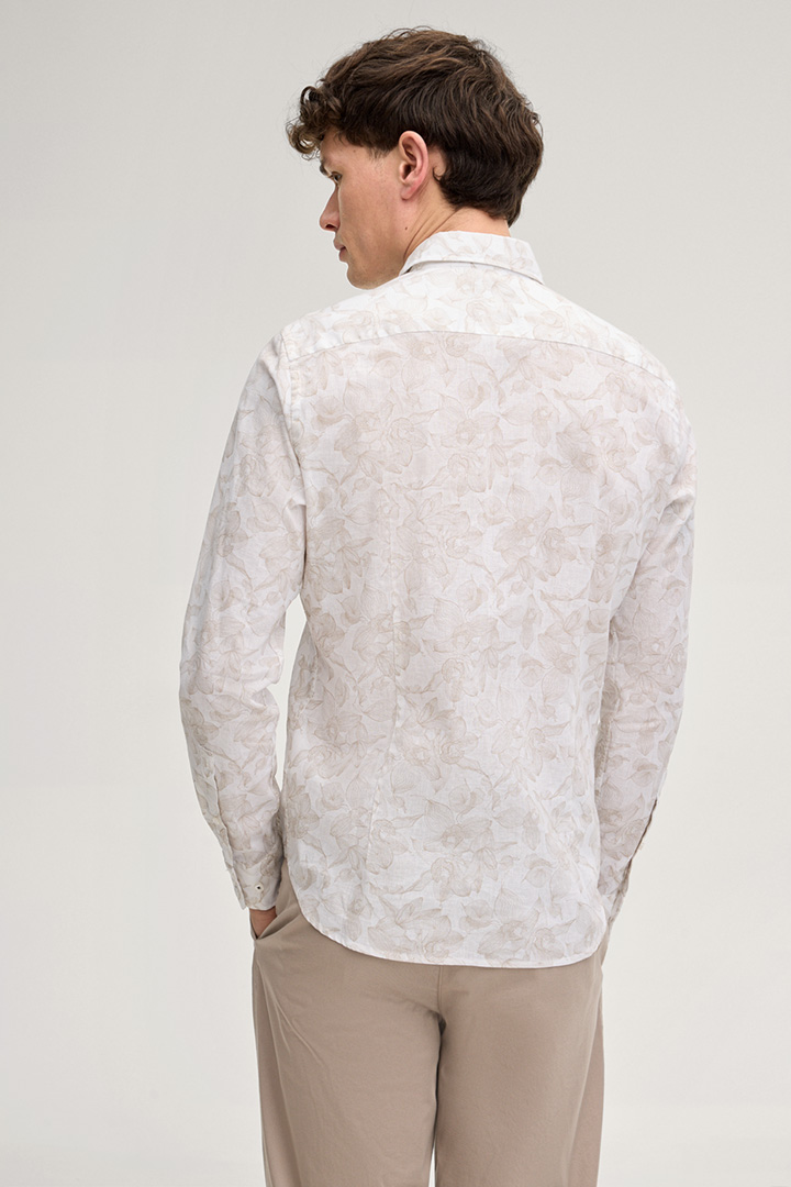 Hemd Pit in Weiß/Beige gemustert