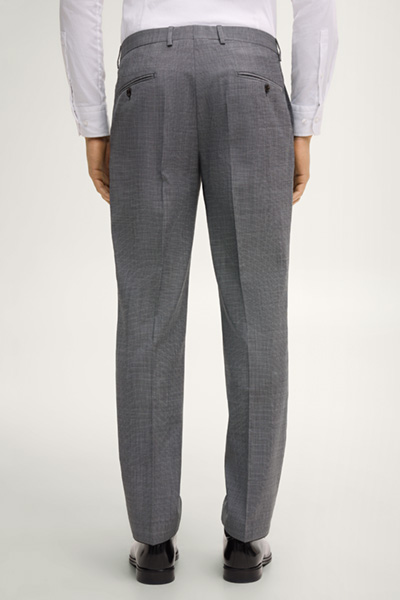 Brad Modular Suit Trousers in Grey Textured