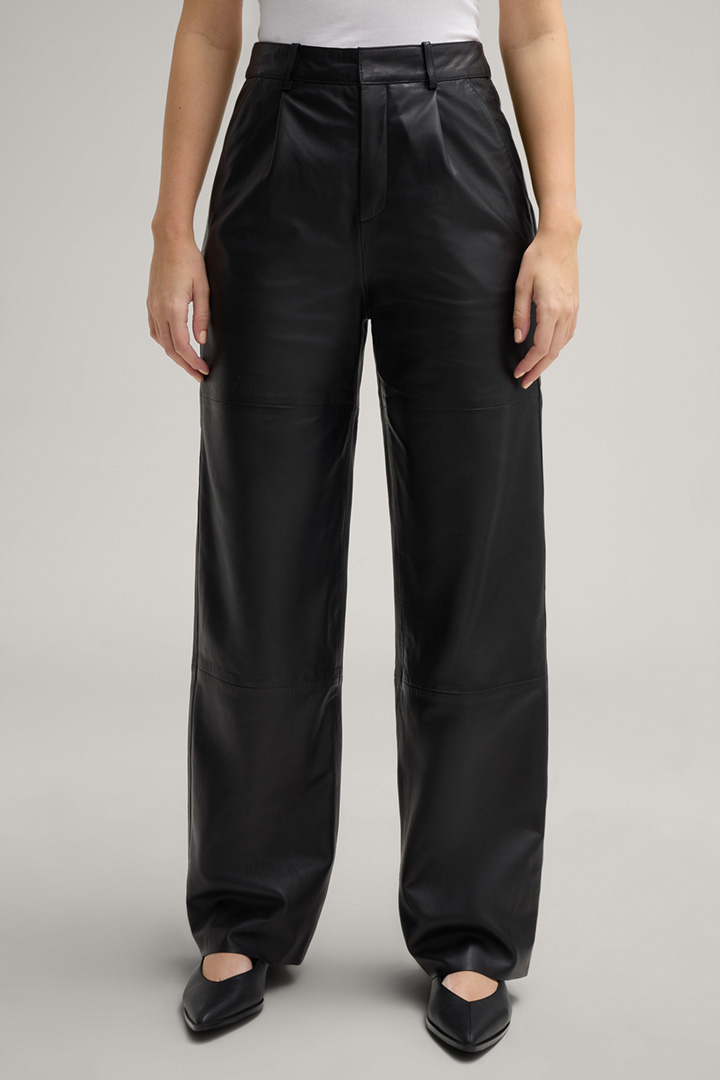 Lorena Leather Trousers in Black