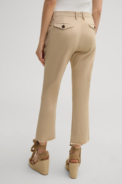 Pura Stretch Cotton Trousers in Beige