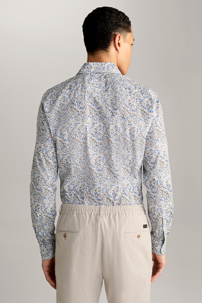 Pares Shirt in a White/Blue/Brown Pattern