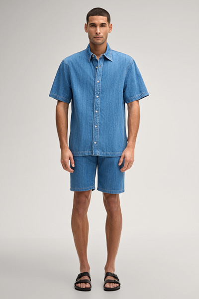 Jeanshemd Javio in Mittelblau