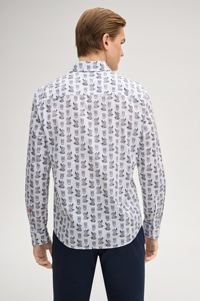 Hemd Hanson in Weiß gemustert