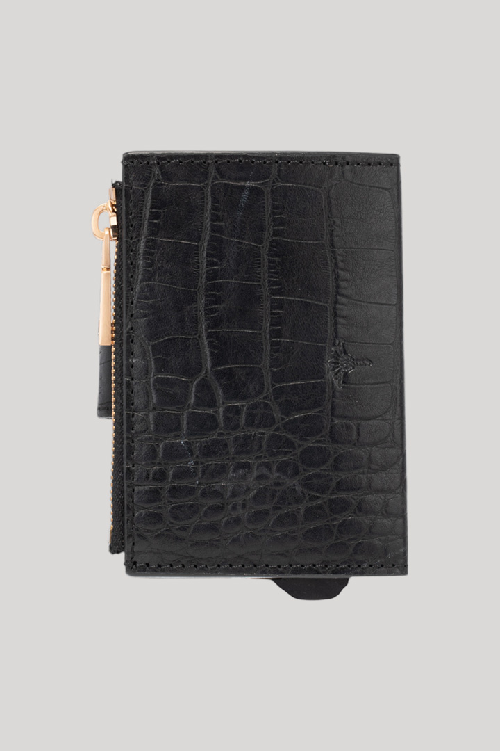 Leads to product detail page "Coccodrillo c-four card holder in black"