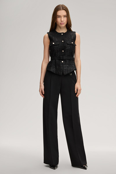 Weste Viola in Schwarz gemustert