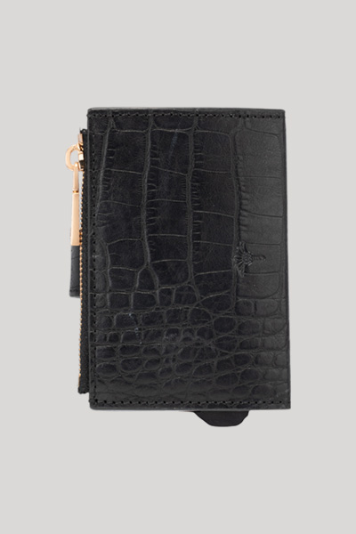 Leads to product detail page "Coccodrillo c-four card holder in black"
