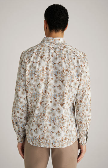 Hanson Cotton Shirt in a Brown/Ecru Pattern