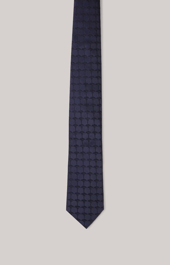 Krawat jedwabny w kolorze granatowym we wzór