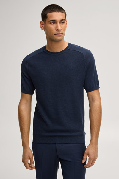 Sweter z dzianiny Vitor w kolorze granatowym