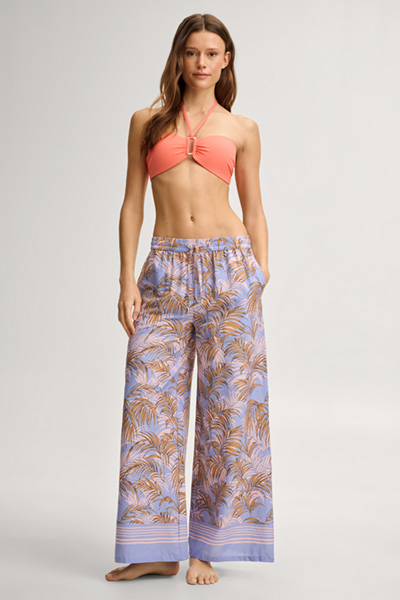 Leads to product detail page "Beachwear fabric trousers Palmeras Beach in lilac/brown"