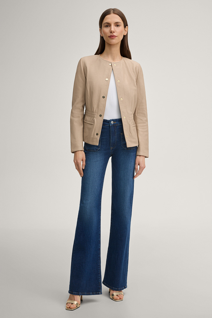 Führt zu Produktdetailseite „Lederjacke Linda in Beige"