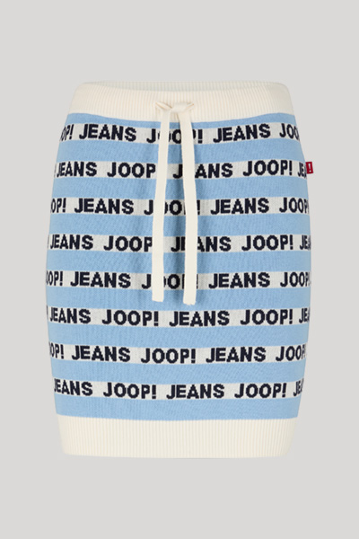 Kalin Knitted Skirt in Light Blue/White Stripes 