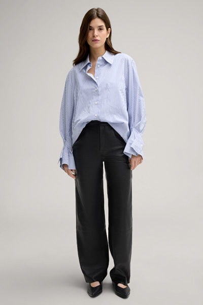 Benice Shirt-style Blouse in Blue/White Stripes