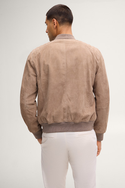 Bokston leather jacket in beige