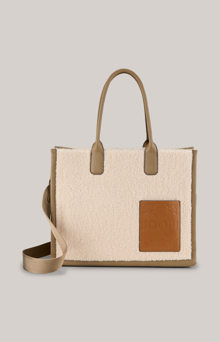 Handtasche Pezza Peluche Aurelia in Beige/Offwhite