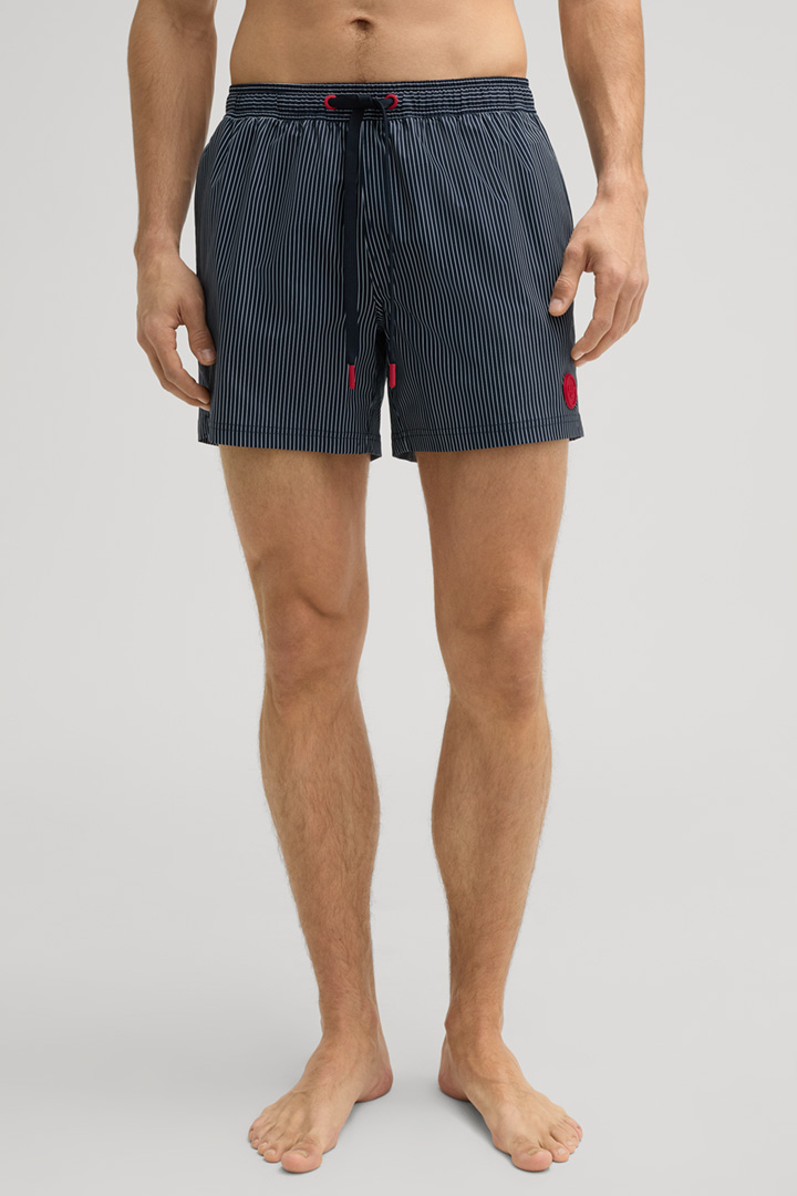 Badehose in Navy gestreift