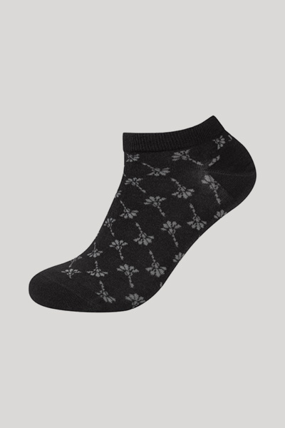 Führt zu Produktdetailseite „2-er-Pack Unisex Premium Sneaker-Socken in Schwarz/Schwarz gemustert"