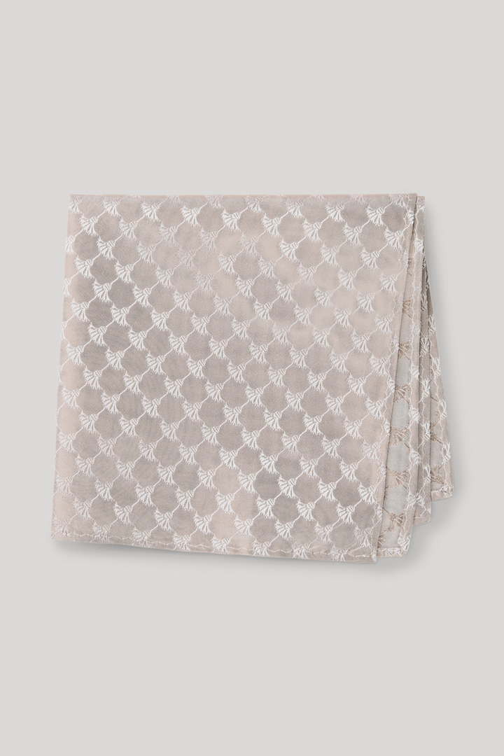 Cornflower Silk Pocket Square in Beige