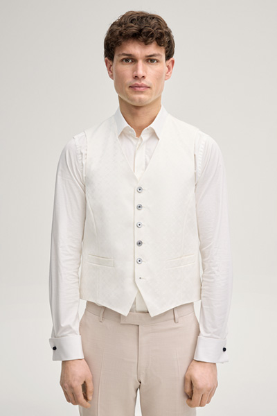 Weazer Waistcoat in an Off-white Pattern