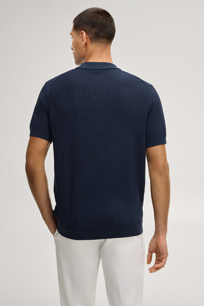 Baoron knitted polo shirt in navy