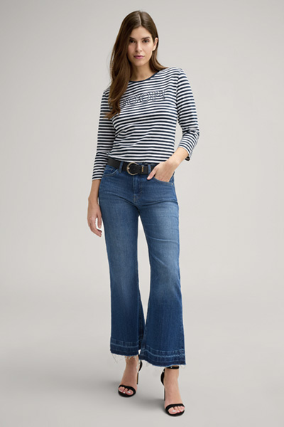 Tala Long-sleeved Top in Navy/White Stripes