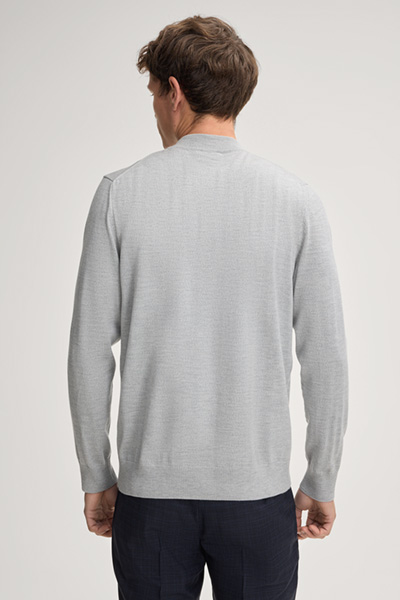 Davide merino wool knit sweater in light gray