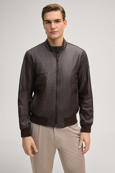 Bamor leather jacket in dark brown