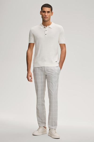 Poloshirt Willo in Offwhite gerippt