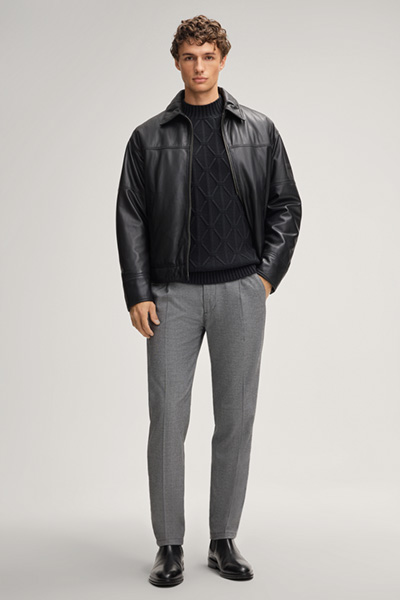 Lederjacke Roger in Schwarz