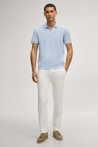Baronito polo shirt in light blue with a structured finish