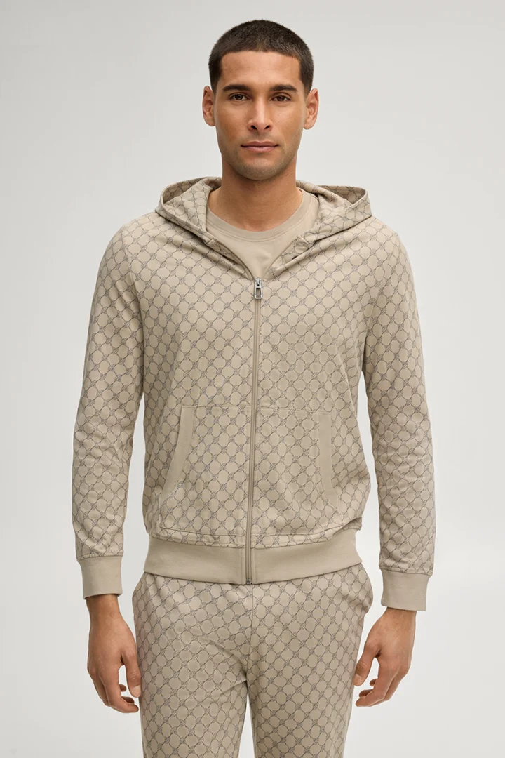 Leads to product detail page "Cornflower Beige Hooded Sweatshirt Jacket"