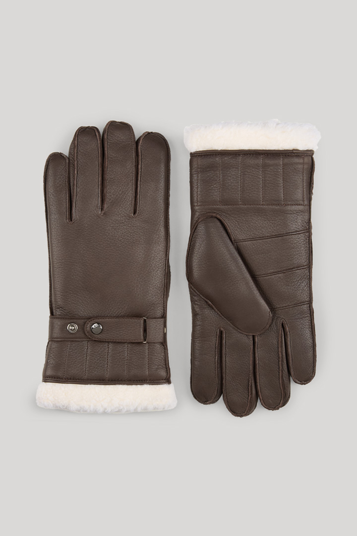 Führt zu Produktdetailseite „Lammleder-Handschuhe in Dunkelbraun"