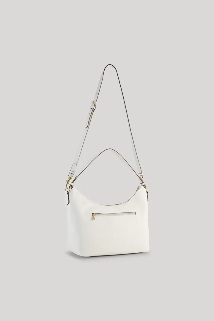 Leads to product detail page "Cuore lettera dalia hobo bag in white"