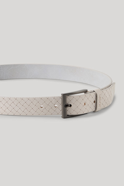 Leads to product detail page "Light grey leather belt"