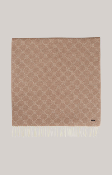 Fabio Knitted Scarf in a Light Brown Pattern