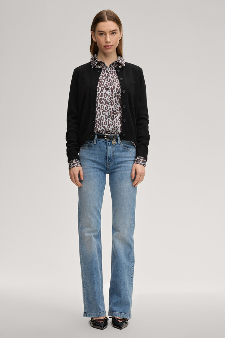 Führt zu Produktdetailseite „Jeans Chrisi, hohe Taille in Light Blue washed"