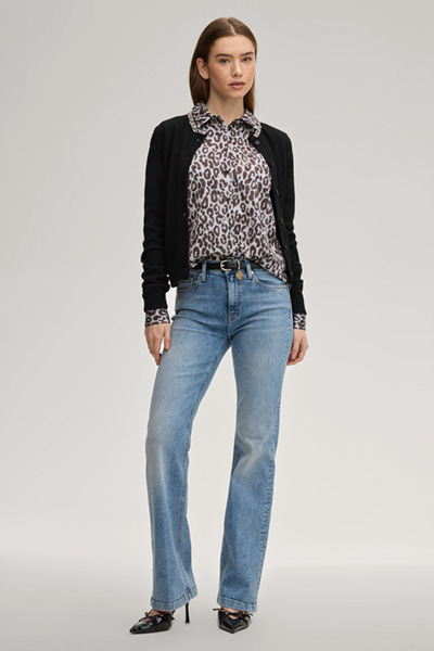 Bluse Bliss in Hellblau/Braun