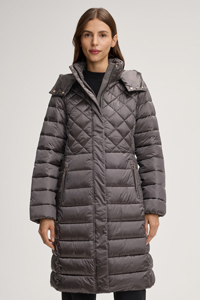 Constance Quilted Coat in Anthracite