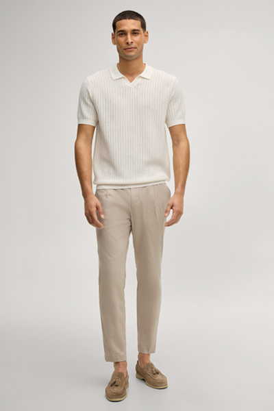 Baoron knitted polo shirt in off-white