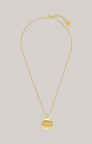 Necklace with logo pendant in gold