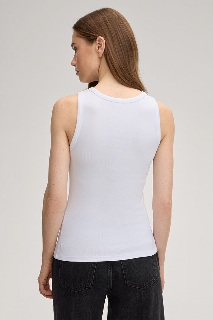 Top Taina mit Strass in Weiß