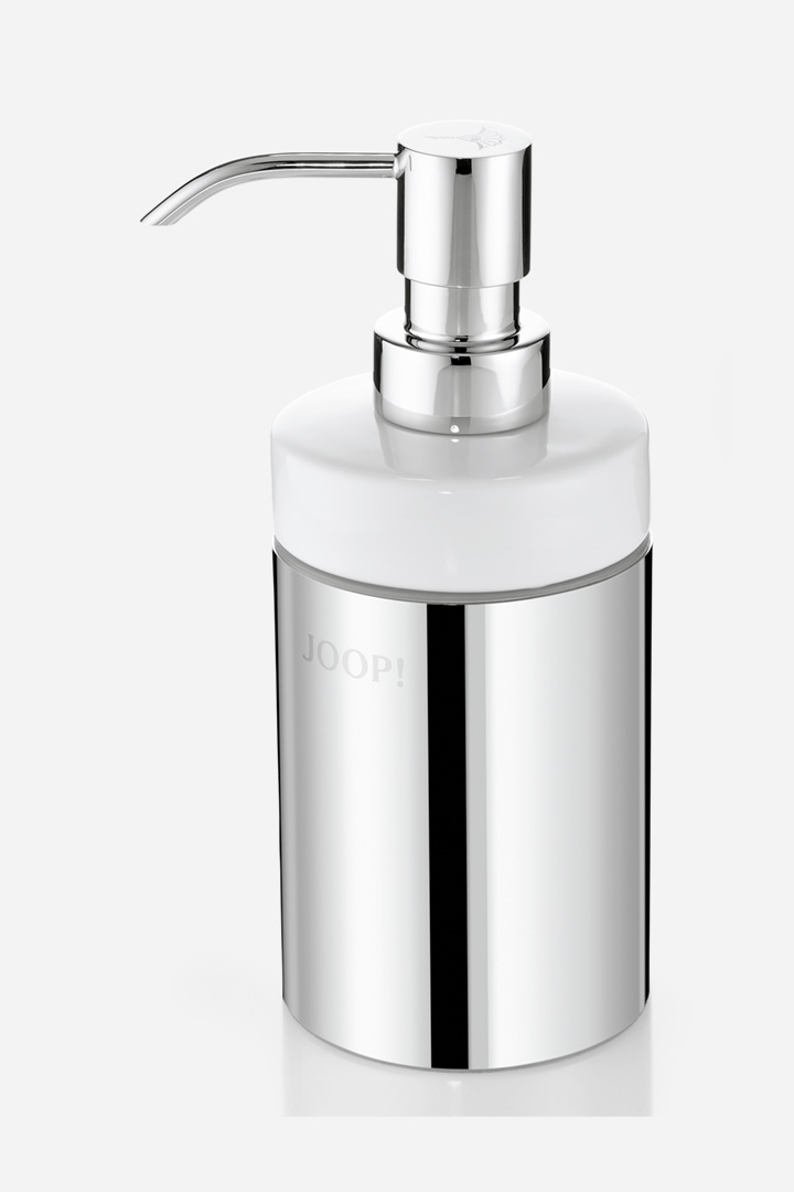 Leads to product detail page "JOOP! CHROMELINE Soap Dispenser in Chrome/White Ceramic"