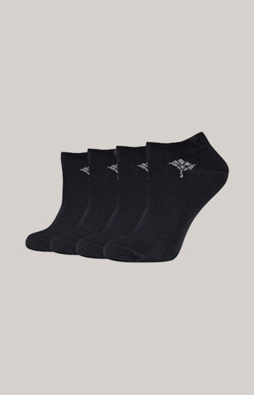 4er-Pack Sneaker-Socken in Schwarz