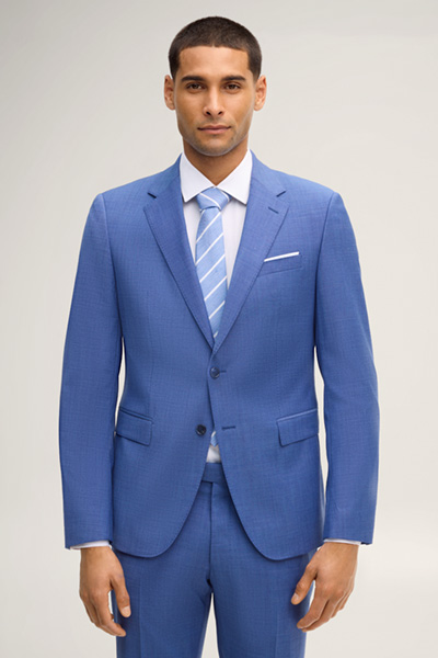 Führt zu Produktdetailseite „Baukasten-Sakko Herby in Mittelblau gemustert"