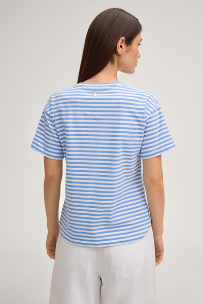 Cornflower T-Shirt Tele in Blau/Weiß gestreift